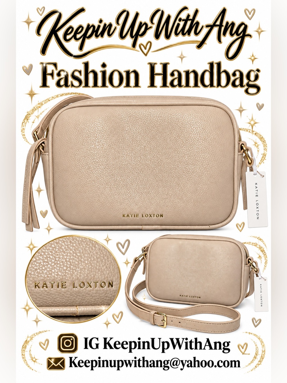 Katie Loxton Crossbody Bag - Pebbled Vegan Leather